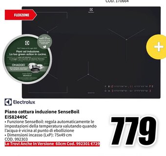 MediaWorld Electrolux Piano cottura induzione SenseBoil EIS82449C offerta