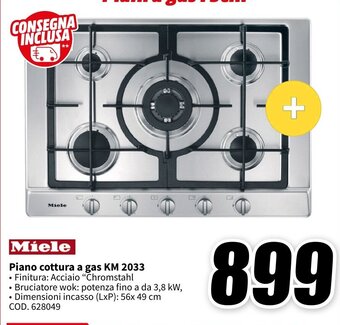 MediaWorld Miele Piano cottura a gas KM 2033 offerta