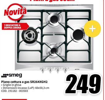 MediaWorld smeg Piano cottura a gas SR264XGH2 offerta