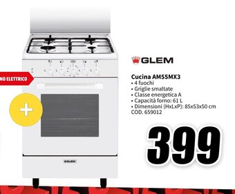 MediaWorld GLEM Cucina AM55MX3 offerta