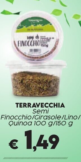 Crai TERRAVECCHIA Semi Finocchio/Girasole/Lino/ Quinoa 100 g/150 g offerta