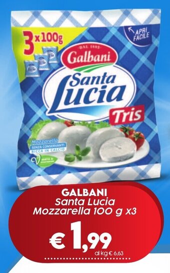 Crai GALBANI Santa Lucia Mozzarella 100 g x3 offerta