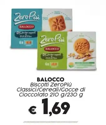 Crai BALOCCO Biscotti ZeroPiù Classici/Cereali/Gocce di Cioccolato 210 g/230 g offerta