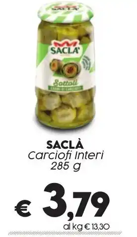 Crai SACLÀ Carciofi Interi 285 g offerta