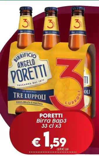 Crai PORETTI Birra Bap3 33 cl x3 offerta