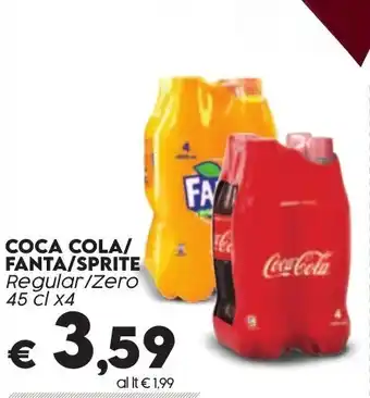 Crai COCA COLA/ FANTA/SPRITE Regular/Zero 45 cl x4 offerta
