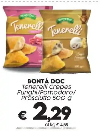 Crai BONTÁ DOC Tenerelli Crepes Funghi/Pomodoro/ Prosciutto 500 g offerta