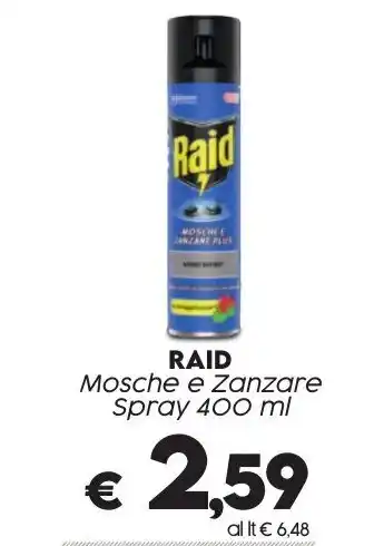 Crai RAID Mosche e Zanzare Spray 400 ml offerta