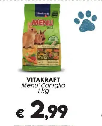 Crai VITAKRAFT Menu' Coniglio 1 kg offerta