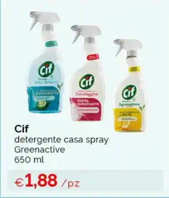 Acqua & Sapone Cif detergente casa spray Greenactive 650 ml offerta
