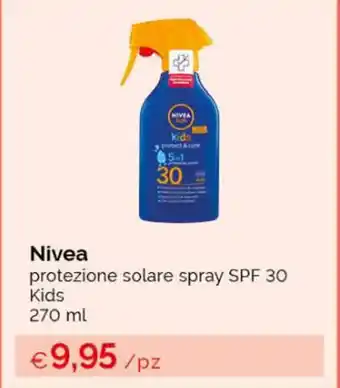 Acqua & Sapone Nivea protezione solare spray SPF 30 Kids 270 ml offerta