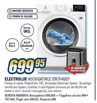 Sinergy ELECTROLUX ASCIUGATRICE EW7H492Y offerta