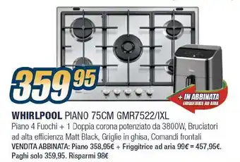 WHIRLPOOL PIANO 75CM GMR7522/IXL