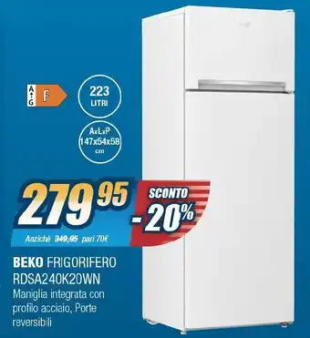BEKO FRIGORIFERO RDSA240K20WN