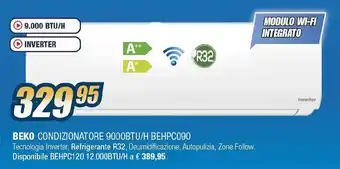 Sinergy BEKO CONDIZIONATORE 9000BTU/H BEHPC090 offerta