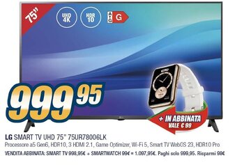 Sinergy LG SMART TV UHD 75" 75UR78006LK offerta