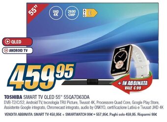 Sinergy TOSHIBA SMART TV QLED 55" 55QA7D63DA offerta