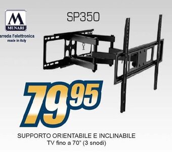 Sinergy SUPPORTO ORIENTABILE E INCLINABILE TV fino a 70" (3 snodi) offerta