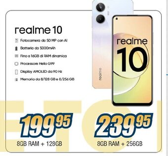 Sinergy realme 10 8GB RAM + 256GB offerta