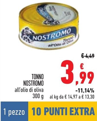 Conad TONNO NOSTROMO all'olio di oliva 300 g offerta