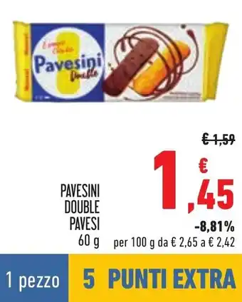 Conad PAVESINI DOUBLE PAVESI 60 g offerta