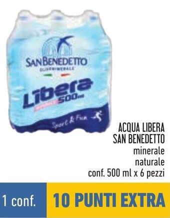 Conad ACQUA LIBERA SAN BENEDETTO minerale naturale conf. 500 ml x 6 pezzi offerta