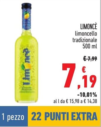 Conad LIMONCÈ limoncello tradizionale 500 ml offerta