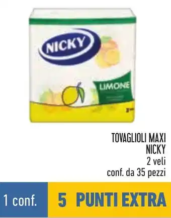 Conad TOVAGLIOLI MAXI NICKY 2 veli conf. da 35 pezzi offerta