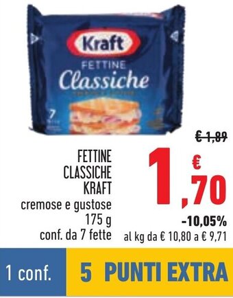 Conad FETTINE CLASSICHE KRAFT cremose e gustose 175 g conf. da 7 fette offerta