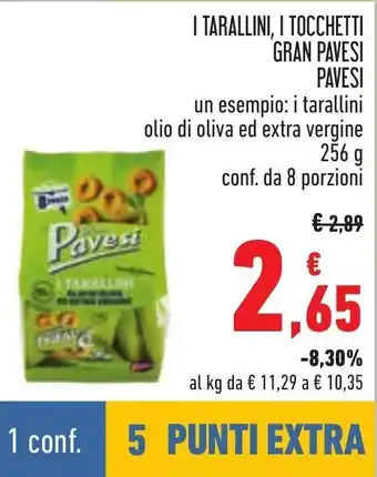 Conad I TARALLINI, I TOCCHETTI GRAN PAVESI PAVESI 256 g offerta