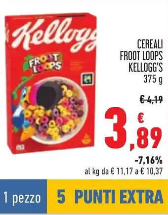 Conad CEREALI FROOT LOOPS KELLOGG'S 375 g offerta