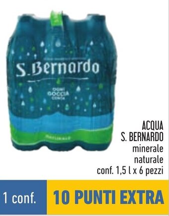 Conad ACQUA S.BERNARDO minerale naturale conf. 1,5 l x 6 pezzi offerta