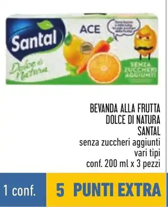 Conad BEVANDA ALLA FRUTTA DOLCE DI NATURA SANTAL conf. 200 ml x 3 pezzi offerta