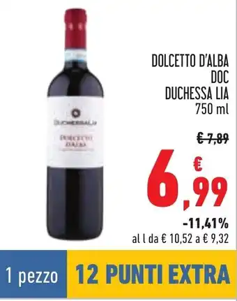Conad DOLCETTO D'ALBA DOC DUCHESSA LIA 750 ml offerta