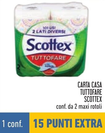 Conad CARTA CASA TUTTOFARE SCOTTEX conf. da 2 maxi rotoli offerta