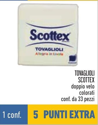 Conad TOVAGLIOLI SCOTTEX doppio velo colorati conf. da 33 pezzi offerta