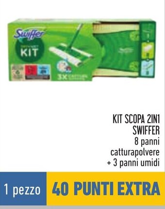 Conad KIT SCOPA 2IN1 SWIFFER 8 panni catturapolvere + 3 panni umidi offerta