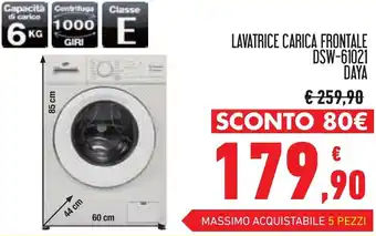 Conad LAVATRICE CARICA FRONTALE DSW-61021 DAYA offerta