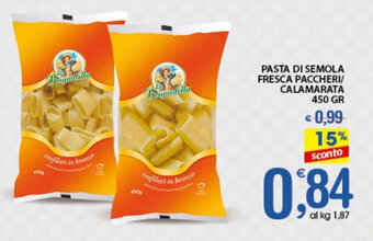 Qui Discount PASTA DI SEMOLA FRESCA PACCHERI/ CALAMARATA 450 GR offerta