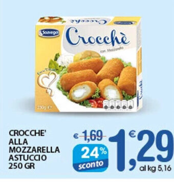 Qui Discount CROCCHE' ALLA MOZZARELLA ASTUCCIO 250 GR offerta