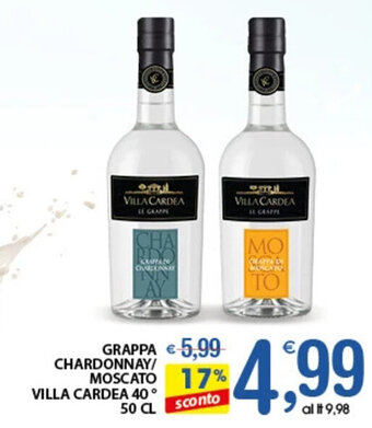 GRAPPA CHARDONNAY/ MOSCATO VILLA CARDEA 40° 50 CL