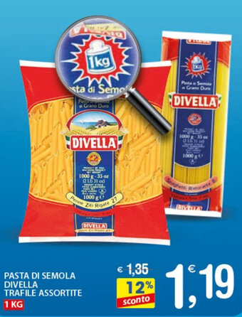 Qui Discount PASTA DI SEMOLA DIVELLA TRAFILE ASSORTITE 1 KG offerta