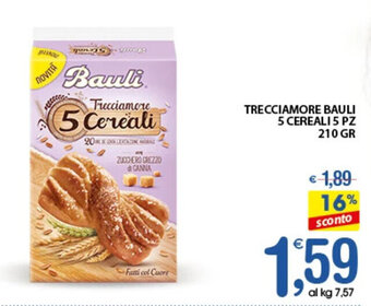 Qui Discount TRECCIAMORE BAULI 5 CEREALI 5 PZ 210 GR offerta