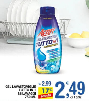 Qui Discount GEL LAVASTOVIGLIE TUTTO IN 1 36 LAVAGGI 750 ML offerta