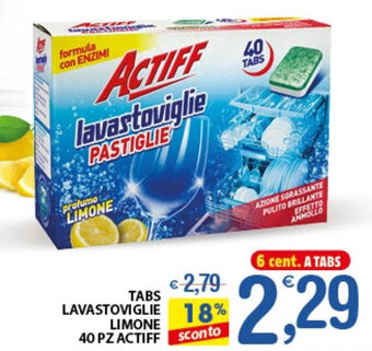 Qui Discount TABS LAVASTOVIGLIE LIMONE 40 PZ ACTIFF offerta