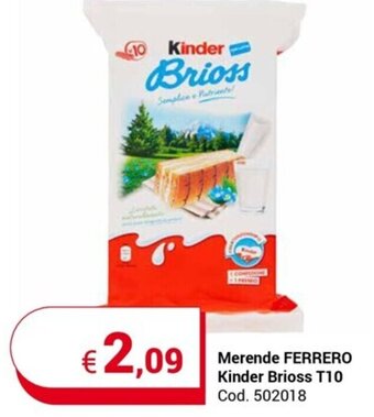 Centro Cash Merende FERRERO Kinder Brioss T10 offerta