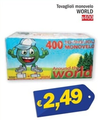 Ard Discount Tovaglioli monovelo WORLD x400 offerta