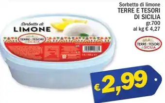 Ard Discount Sorbetto di limone TERRE E TESORI DI SICILIA gr.700 offerta