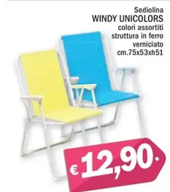 Ard Discount Sediolina WINDY UNICOLORS colori assortiti struttura in ferro verniciato cm.75x53xh51 offerta