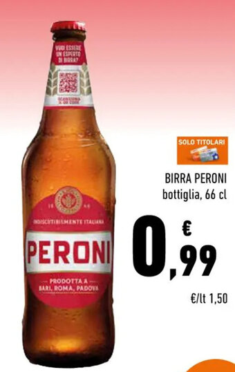 Conad BIRRA PERONI bottiglia, 66 cl offerta